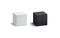Blank knitted black and white cube mockup set