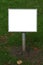 Blank lawn signpost