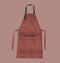 Blank leather apron, apron mockup