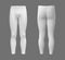 Blank leggings mockup in front and back views