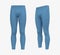 Blank leggings mockup, front and side views. Sweatpants. 3d rendering, 3d illustration