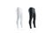 Blank leggings mockup set, black, white, isolated