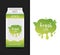 Blank lime fresh juice carton branding box. Juice or milk cardboard package. Drink box. Modern vector illustration