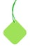 Blank Lime Green Cardboard Sale Tag And Neon Green String, Empty Square Price Label Background, Vertical Isolated Detailed Hanging