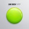 Blank lime green glossy badge or button.