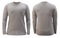 Blank long sleeved shirt mock up template, front and back view, plain grey t-shirt isolated on white.Tee design mockup