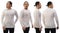 Blank long sleeved shirt mock up template, front side and back view, Asian man wear plain white t-shirt isolated. Tee design