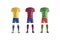 Blank madrid, barcelona and liverpool team soccer uniform mockup, isolated