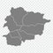 Blank map of Andorra. High quality map Parishes of Andorra  on transparent background for your web site design, logo, app, UI.  Ve