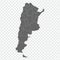 Blank map of Argentina. High quality map Argentina with provinces on transparent background