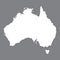 Blank Map of Australia. Map of Australia on grey background.