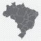 Blank map Brazil. High quality map Brazil with provinces on transparent background for your web site design, logo, app, UI. Stock