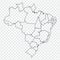 Blank map of Brazil. High quality map  Federal Republic of Brazil with provinces on transparent background for your web site desig