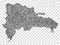 Blank map  of Dominican Republic. Municipalities of the Dominican Republic map. High detailed vector map  Dominican Republic on tr