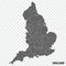 Blank map of England. High quality map with regions of England on transparent background for your web site design, app, UI.  Unite