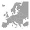 Blank map of Europe. Simplified vector map in grey with white borders on white background