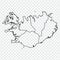 Blank map of Iceland. High quality map of  Iceland with provinces on transparent background for your web site design, logo, app, U