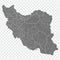 Blank map  of Iran. Counties of Iran map. High detailed gray vector map  Islamic Republic of Iran on transparent background for yo