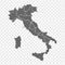 Blank map Italy. High quality map of Italian Republic with provinces on transparent