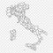 Blank map Italy. High quality map of Italian Republic with regions on transparent background
