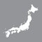 Blank Map of Japan. High detailed vector map - Japan. Map of Japan on grey background.