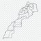 Blank map Kingdom of Morocco. High quality map of Morocco with provinces on transparent background for your web site design, logo,
