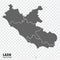 Blank map Lazio of Italy. High quality map Region Lazio with municipalities on transparent background