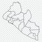 Blank map of Liberia. Provinces of Liberia map. High detailed vector map  Republic of Liberia on transparent background for your w