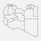 Blank map of Libya. High quality map State of Libya  with provinces on transparent background for your web site design, logo, app,
