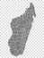 Blank map  of Madagascar in gray. Municipalities of Madagascar map. High detailed gray vector map Republic of Madagascar transpare