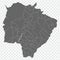 Blank map Mato Grosso do Sul of Brazil. High quality map Mato Grosso do Sul with municipalities on transparent background for your