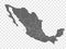 Blank map Mexico. Map of Mexico with the provinces. High quality map of  Mexico on gray for your web site design, logo, app. Mexic