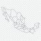 Blank map Mexico. Map of Mexico with the provinces. High quality map of Mexico on transparent background.