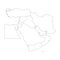 Blank map of Middle East, or Near East. Simple flat outline vector ilustration