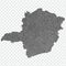 Blank map Minas Gerais of Brazil. High quality map Minas Gerais with regions on transparent background for your web site design, l