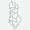 Blank map Republic of Albania. High quality map of  Albania with provinces on transparent background for your web site design, log