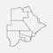 Blank map Republic of Botswana. High quality map of  Botswana with provinces on transparent background for your web site design, l