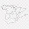 Blank map Spain. High quality map Spain with provinces on transparent background for your web site design, logo, app, UI.