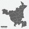 Blank map State Haryana of India. High quality map Haryana with municipalities on transparent background