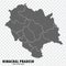 Blank map State Himachal Pradesh of India. High quality map Himachal Pradesh with municipalities