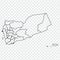 Blank map of Yemen Republic. High quality map of  Yemen with provinces on transparent background for your web site design, logo, a