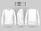 Blank men`s white sweatshirt in front, back and side views. Realistic male clothes for sport and urban style