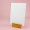 Blank menu card with wooden standing dock