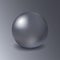 Blank metal mockup sphere on grey background. Metalic three-dimensional object steel or silver ball.