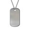 Blank metal tags hanging on a chain. ID military soldier. Isolat