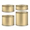 Blank Metallic Tin Can For Canned Food Set Vector