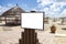 Blank mockup outdoor advertising with copy space on beach near t