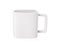 Blank mug isolated on white background. Drink cup for your design. Exotic mug in modern style. Clipping paths object.  Square