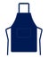 Blank Navy Blue Apron With Pocket For Template