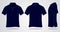 Blank Navy Blue Short Sleeves Polo Shirt Template Vector